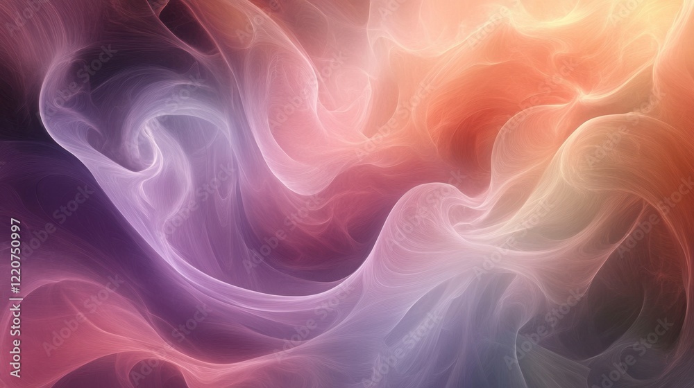 Obraz premium A surreal abstract landscape in pastel shades with dreamlike, flowing forms