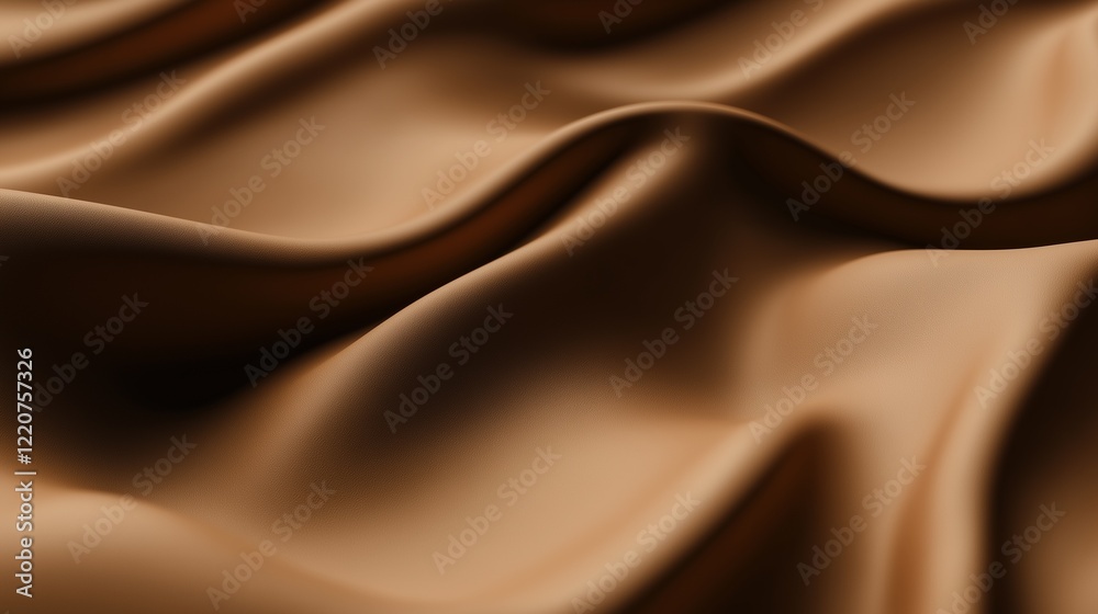 Fototapeta premium Elegant flowing brown silk fabric with smooth folds and soft texture creating a luxurious and stylish background