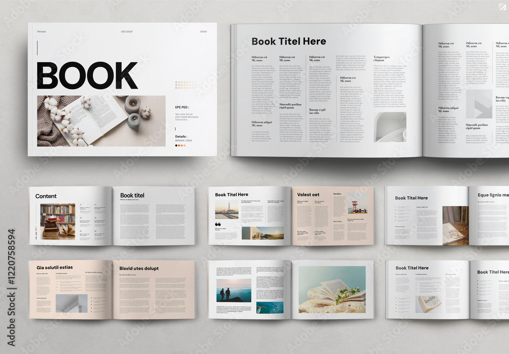 Minimal Book Layout Stock Template | Adobe Stock