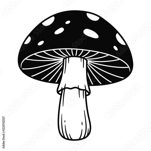 Mushroom silhouette vector.