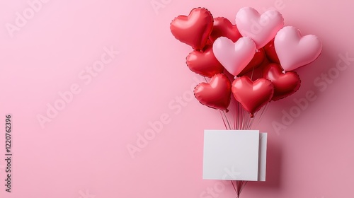 Wallpaper Mural Valentine day concept with heart balloons and blank card for romantic designs Torontodigital.ca
