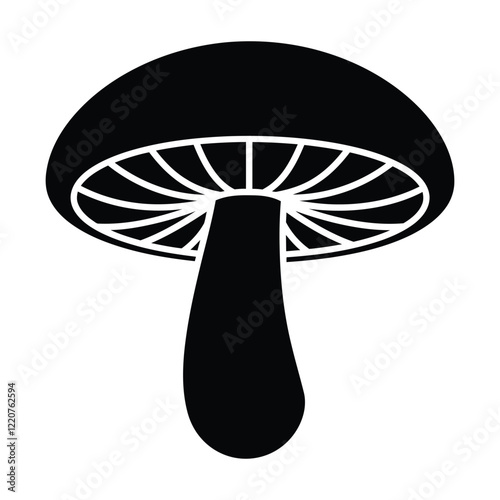 Silhouette Mushroom illustration art.