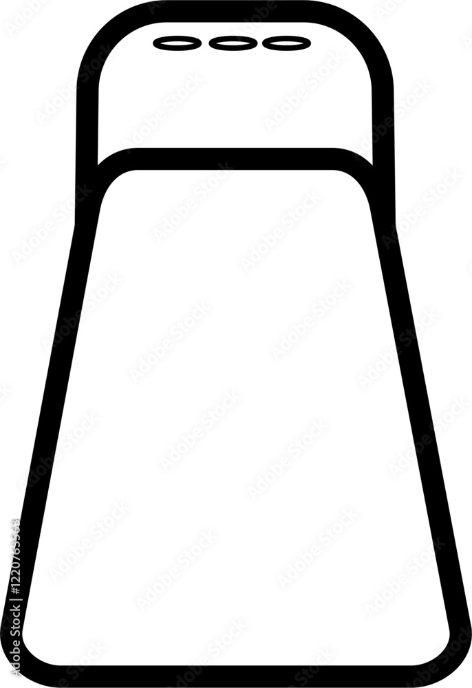 Saleiro vetorial minimalista para projetos de culinária e decoração de cozinha, Minimalist salt shaker vector for culinary projects and kitchen decoration