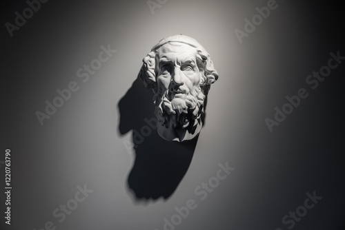 Fényképezés Classical Marble gypsum Bust with Dramatic Shadows