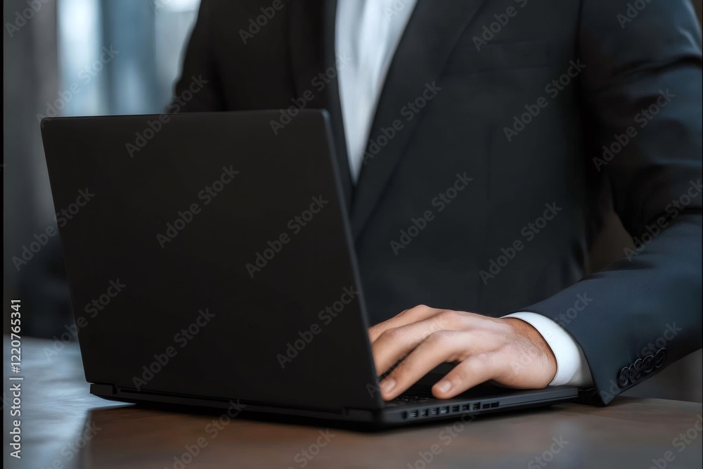 Close up of male hands typing on laptop keyboard Close up of male hands typing on laptop keyboard
