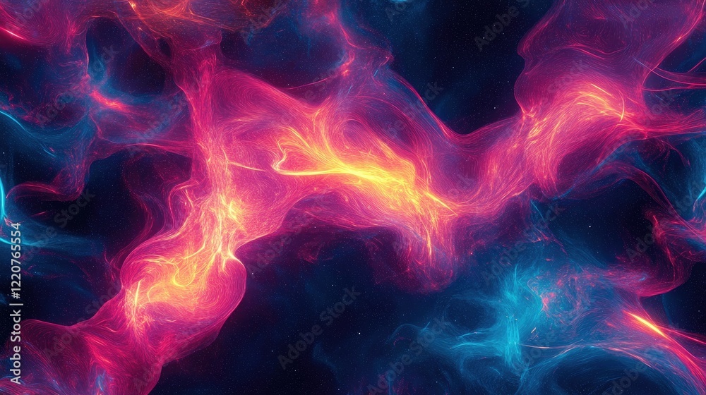 Obraz premium Neon abstract patterns pulsating with energy