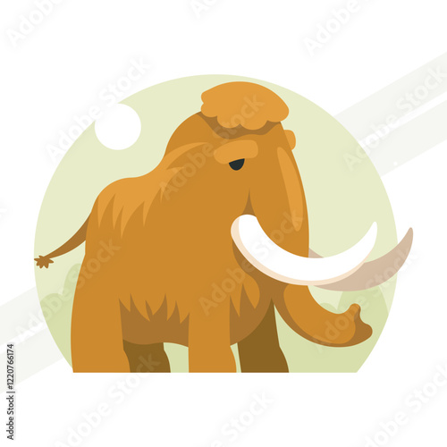 An illustration of a mammoth representing prehistoric times and nature