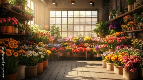 Wallpaper Mural Ultra realistic flower store in february sunshine for valentine's day decor inspiration Torontodigital.ca