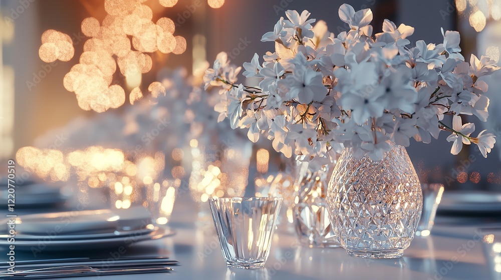 Fashionable Decoration of a Wedding Banquet with Floral Arrangements Fashionable Decoration of a Wedding Banquet with Floral Arrangements