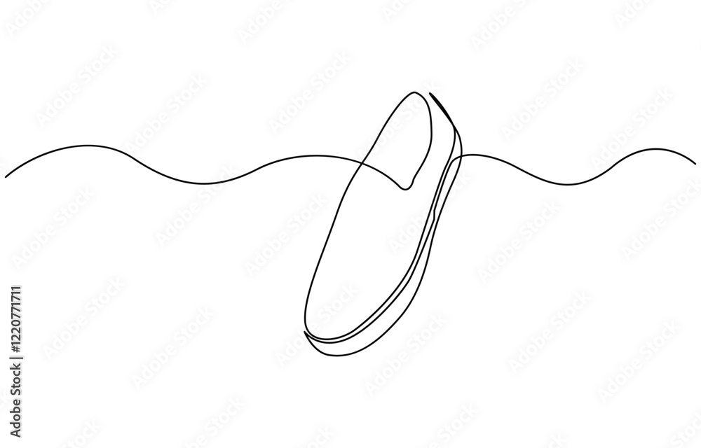 Obraz premium Shoe single continuous line drawing. Sports shoes drawn in a one line art style, Continuous one line drawing of trendy sport shoe. Simple shoes, sneaker line art vector illustration.