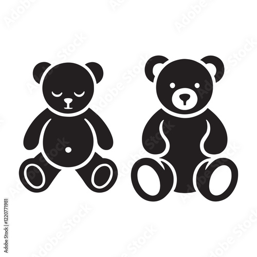 Valentine teddy bear offering love and affection - Teddy Bear silhouette - Teddy Bear vector - Teddy Bear illustration - valentine silhouette - love silhouette
