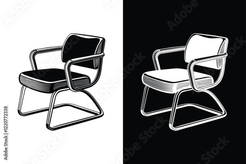 Cesca chair icon vector on White Background ,Vector Art Illustration on white background.