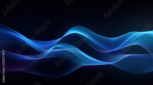 Wallpaper Mural Abstract Blue Wave Motion Background with Smooth Flowing Lines Mixing White Elements for Creative Visual Projects Torontodigital.ca