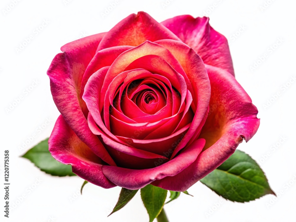 Isolated Single Rose on White Background: Perfect for Product Packaging & Labels