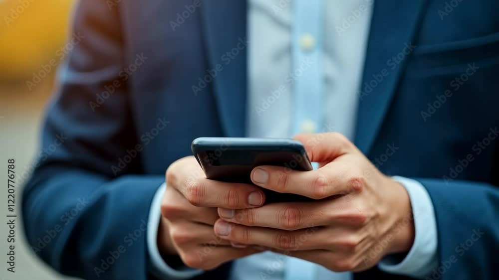 Business Professional Using Smartphone in Urban Setting, Capturing the Essence of Modern Communication and Connectivity Business Professional Using Smartphone in Urban Setting, Capturing the Essence of Modern Communication and Connectivity