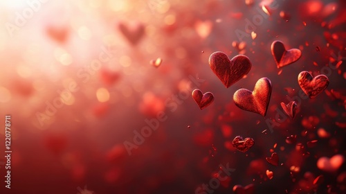 Romantic red hearts background for valentine's day celebration and love-themed designs