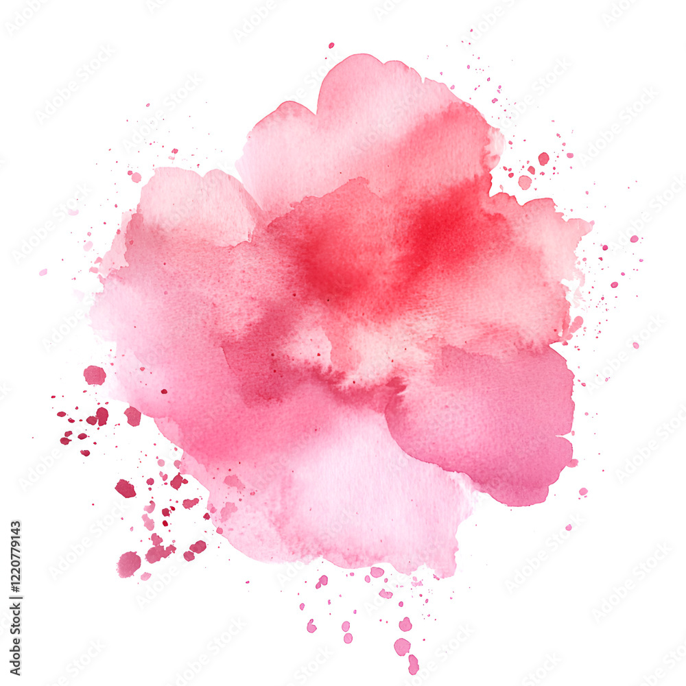 Obraz premium A dusty rose watercolor blob isolated on a white transparent background