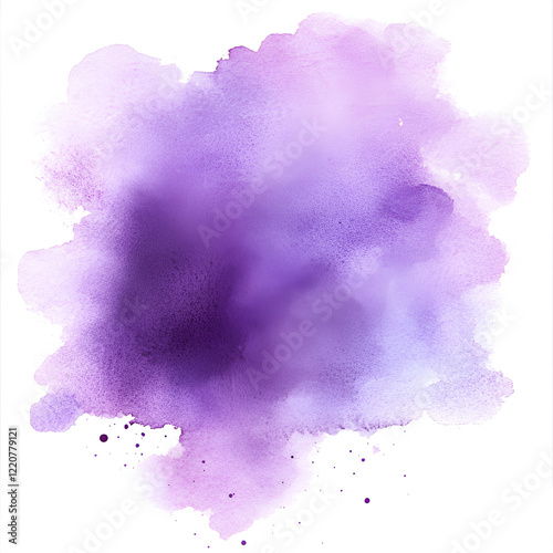 A dusty lavender watercolor blob isolated on a white transparent background