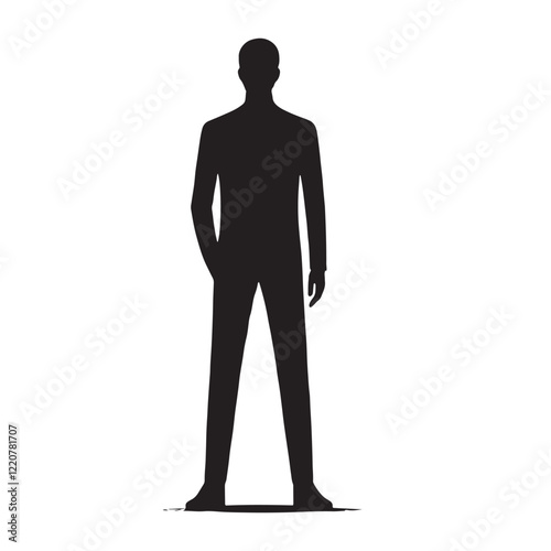 Creative standing silhouette for fresh artwork - standing person vector, standing illustration
