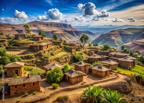 Lalibela Countryside:  Stunning High-Resolution Photo of Abune Yoseph Plateau Village, Ethiopia photo