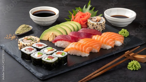 sushi and chopsticks