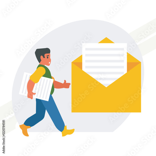 A man sending a letter representing communication and correspondence
