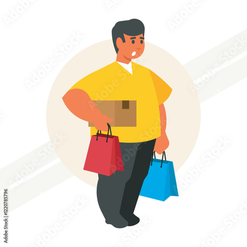 A man shopping representing consumerism and daily life