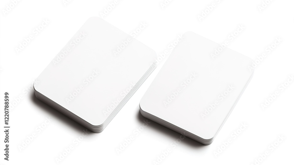 Two blank business cards isolated on a white background, a mockup template. Two blank business cards isolated on a white background, a mockup template.
