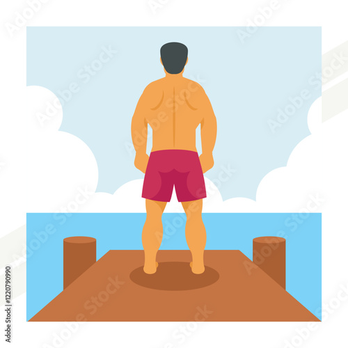Man standing on a bridge with a scenic view