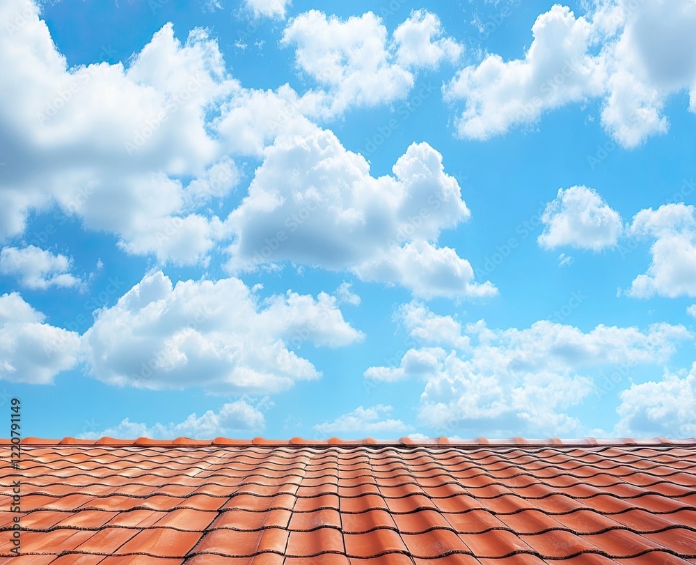 Blue sky with white clouds and red tile roof top view background, copy space concept. Stock photo with 2/3 space for text. --ar 16:13 --v 6.1 Job ID: 3d05815c-45ab-4048-81e0-e005a85eaf85 Blue sky with white clouds and red tile roof top view background, copy space concept. Stock photo with 2/3 space for text. --ar 16:13 --v 6.1 Job ID: 3d05815c-45ab-4048-81e0-e005a85eaf85