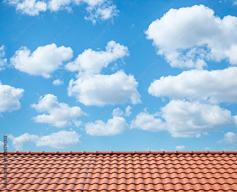 Blue sky with white clouds and red tile roof top view background, copy space concept. Stock photo with 2/3 space for text. --ar 16:13 --v 6.1 Job ID: 7ac8a7fe-a9a5-4e70-af5b-32e6f7160e13 Blue sky with white clouds and red tile roof top view background, copy space concept. Stock photo with 2/3 space for text. --ar 16:13 --v 6.1 Job ID: 7ac8a7fe-a9a5-4e70-af5b-32e6f7160e13