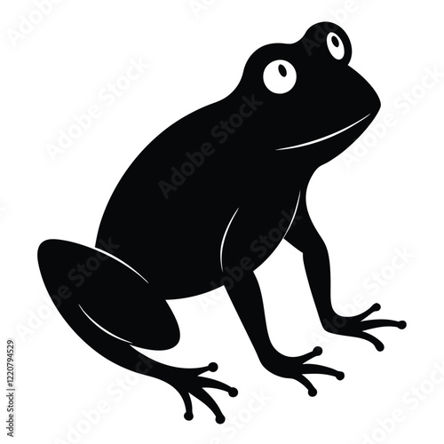 The frog shows magnificent on black vector structures.