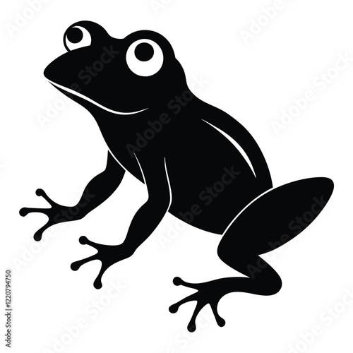 The frog appears fantastic on black vectors.
