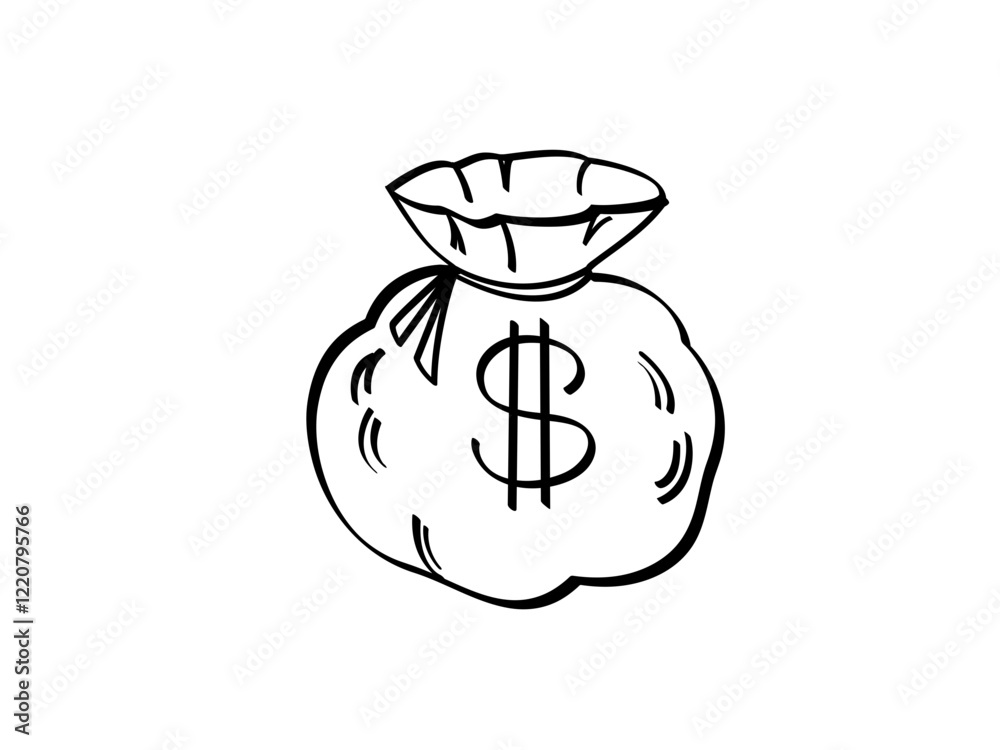 illustration of a bag of money with dollar sign illustration of a bag of money with dollar sign