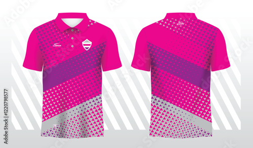 purple and pink polo sport sublimation jersey template	