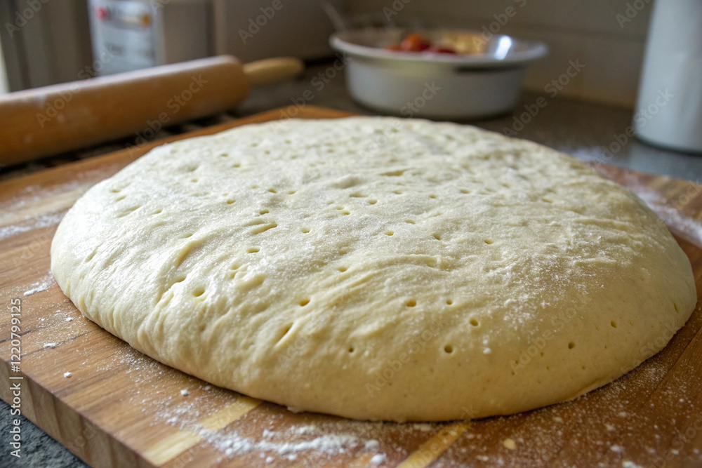 Fresh dough for making bread in the kitchen Fresh dough for making bread in the kitchen