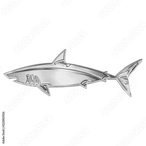 Shark icon with chrome metalic color