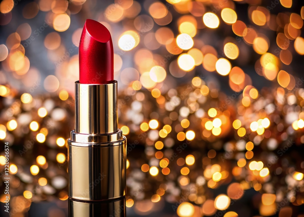 Luxurious Red Lipstick Close-up: Deep Red Matte Lip Color with High Depth of Field Luxurious Red Lipstick Close-up: Deep Red Matte Lip Color with High Depth of Field