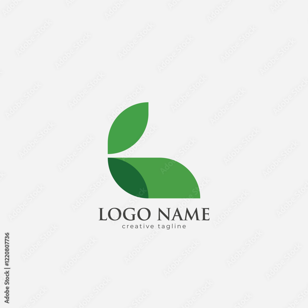 Abstract green leaf logo editable vector template Abstract green leaf logo editable vector template