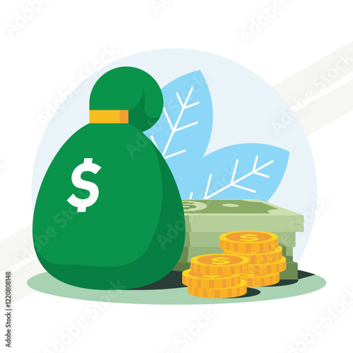 Money cash concept illustration