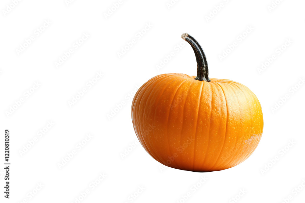 Obraz premium A pumpkin has been cut open and is now in pieces. ,on transparent background.