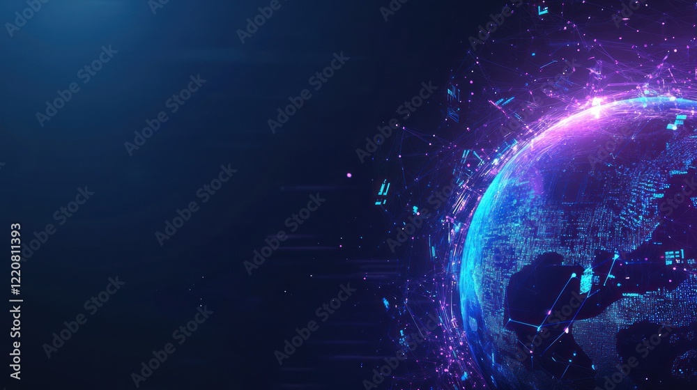 Obraz premium Digital Globe: A World of Connections