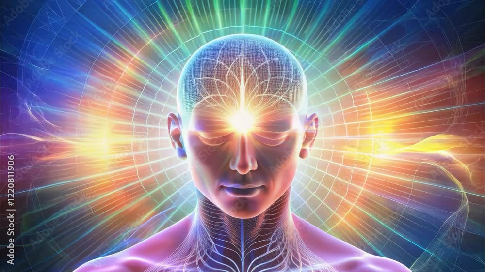 Astral Projection and Energy Vortex in Spiritual Consciousness Visualization