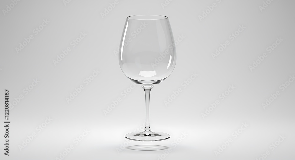 Elegant Empty Wine Glass on White Background