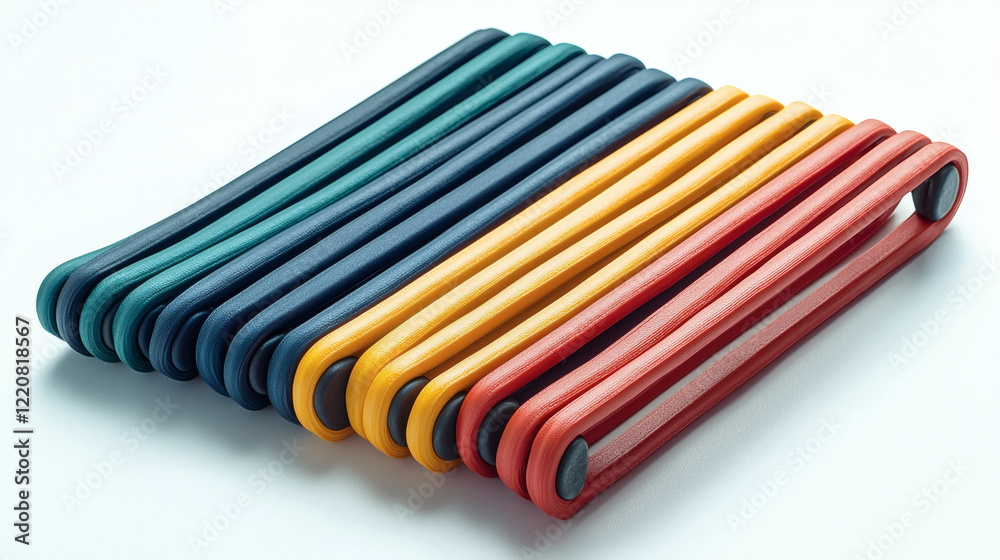 Fototapeta premium A Resistance Band Set Isolated On A White Background