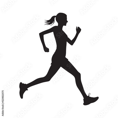 Running person silhouette for fitness and endurance themes - Running person silhouette - Running person vector - Running person illustration - Run silhouette - Running vector
