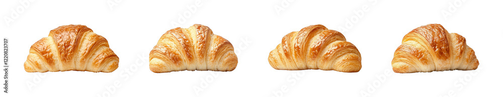 Freshly baked croissants in various angles Freshly baked croissants in various angles