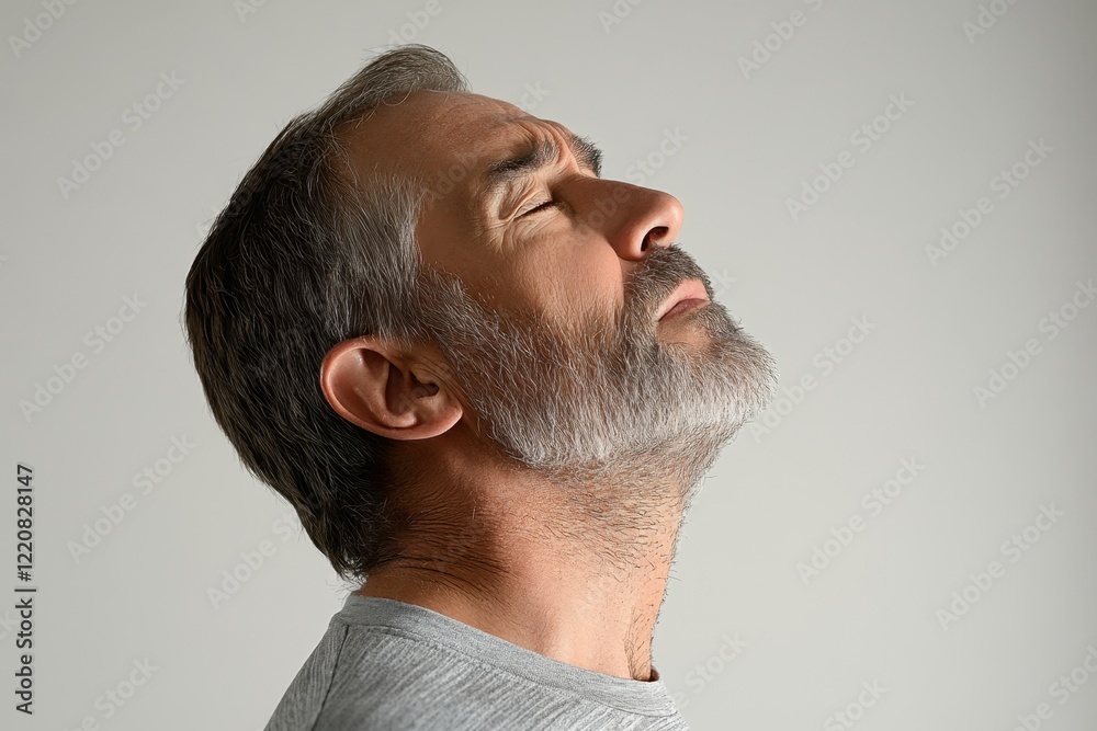 Obraz premium Middle-aged man experiencing shortness of breath during exercise A cautionary tale illustrating heart attack symptoms Relatable image showcasing the importance of recognizing early warning signs of