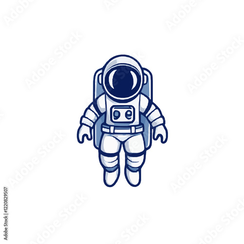 Cute 2D Space Astronaut - Vector Elment