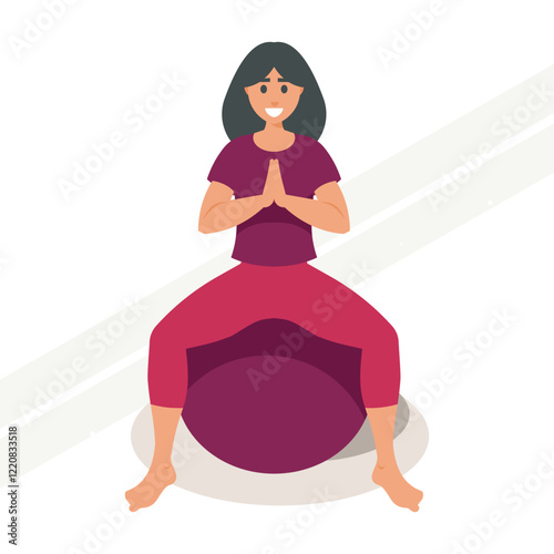 Pilates exercise vector illustration showing various body movements